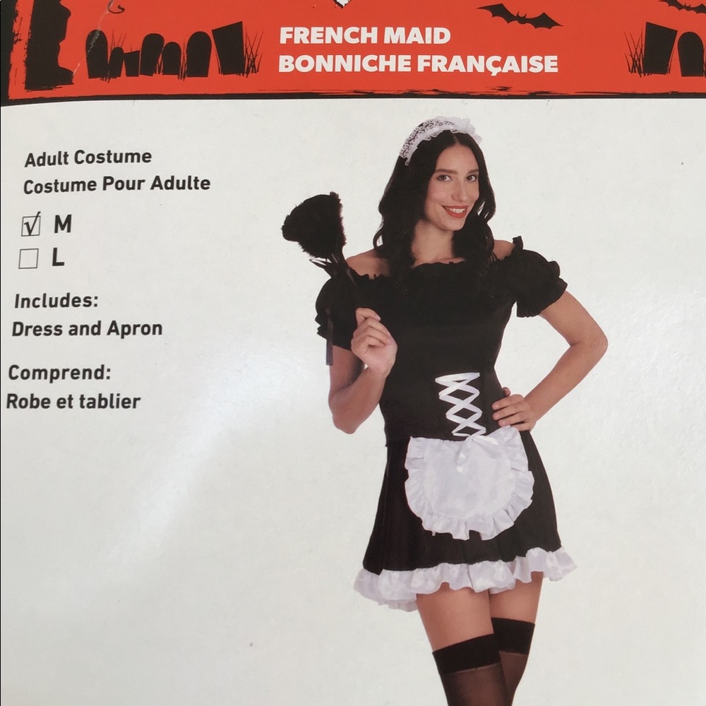 2 Pc- French Maid Costume Size Med